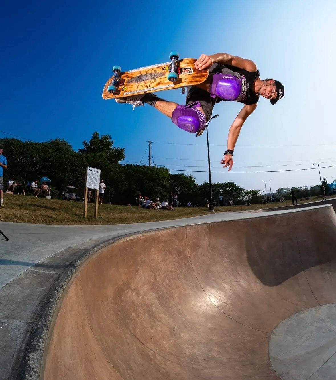 Wyatt gets major air at The Turf skatepark!